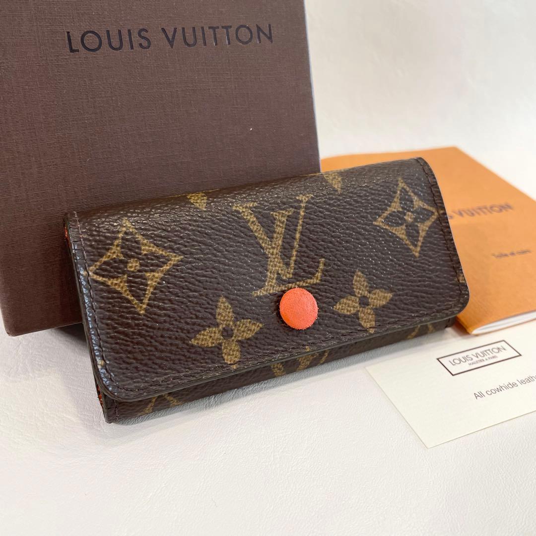 美品　付属品　キーケース　モノグラム　ミュルティクレ4 オレンジ