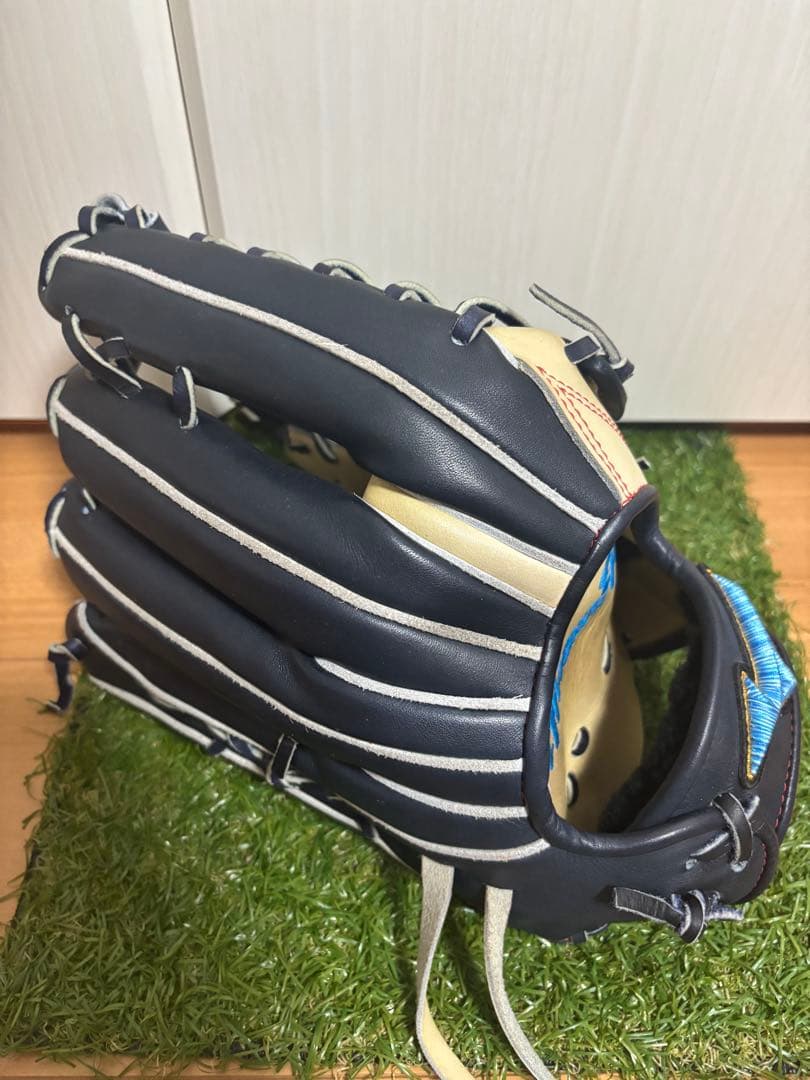 日本製　波賀ジャパン　ミズノプロ ダイバーシティブルー　外野手　オーダーグラブ