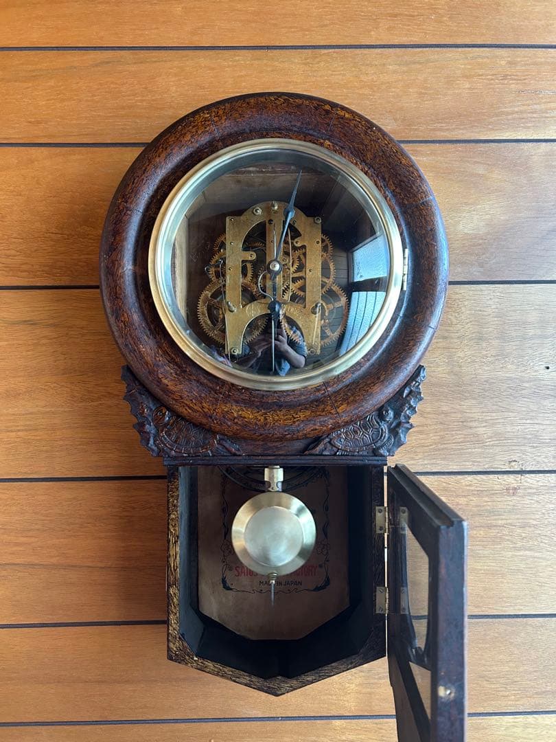 柱時計　掛時計　ゼンマイ　整備済　オーバーホール　レトロ　アンティーク　19