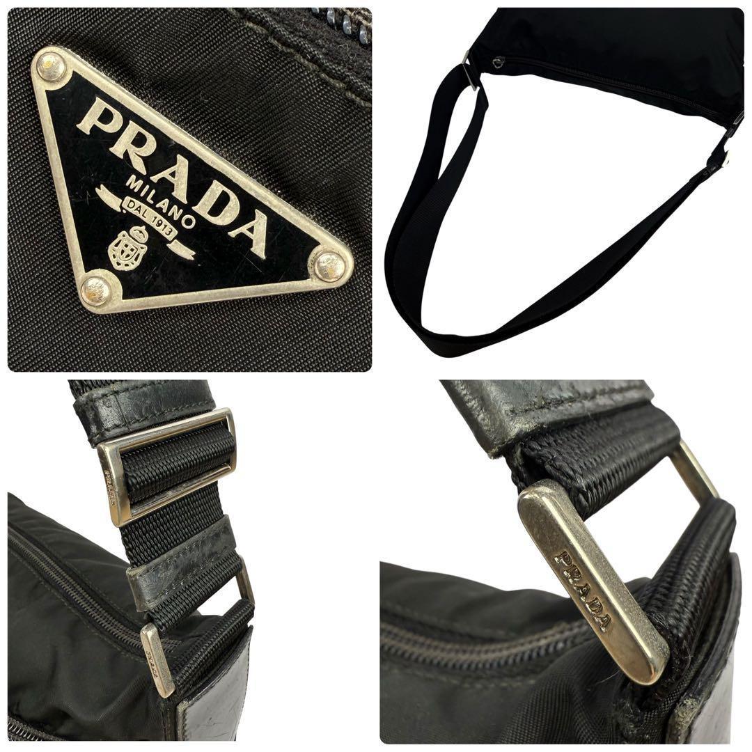 PRADA プラダ カメラバッグ 斜めがけ 三角ロゴ ナイロン ブラック 白タグ