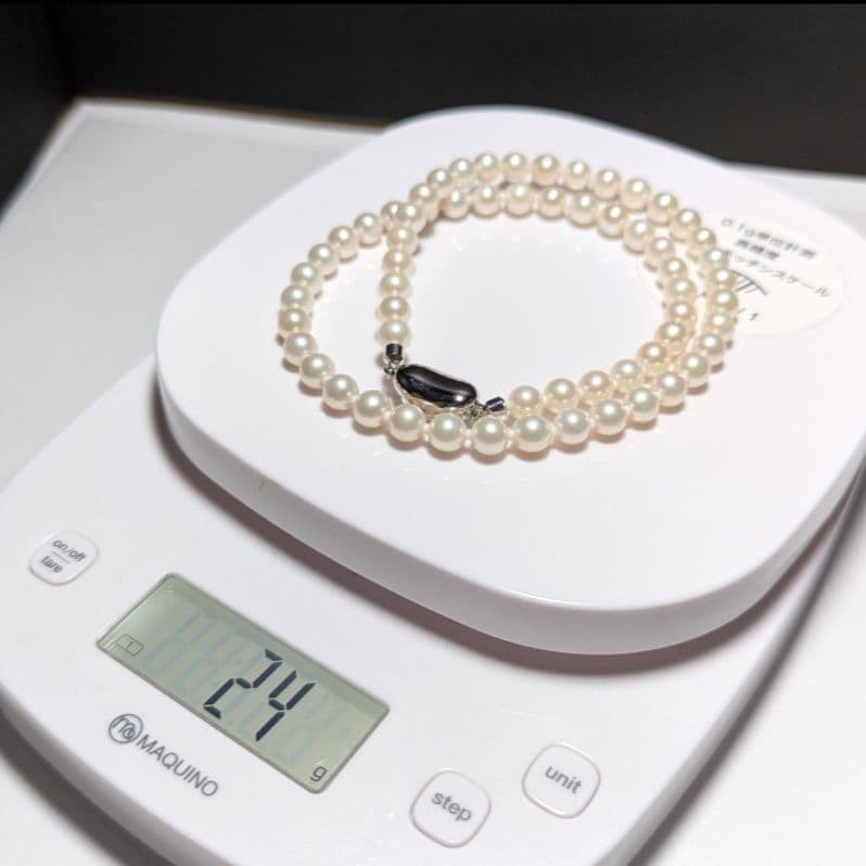 アコヤ真珠 パール ネックレス 約 6.0-6.5mm 42cm 鑑定書付き