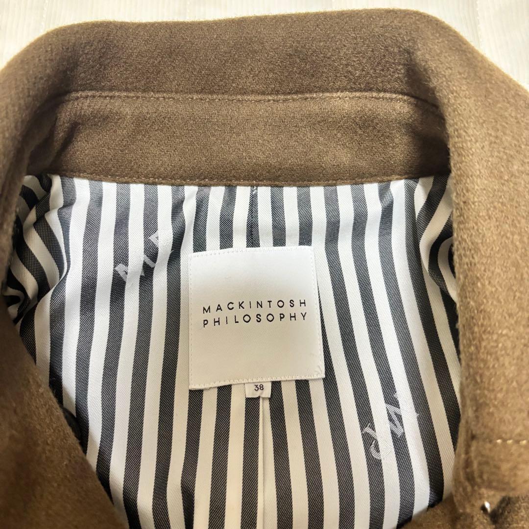 美品　マッキントッシュフィロソフィ Pコート ウールカシミヤ茶 M