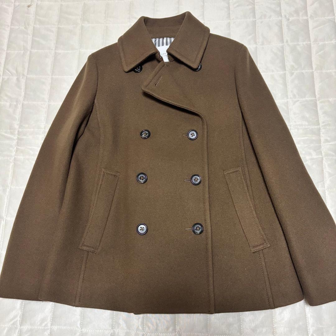 美品　マッキントッシュフィロソフィ Pコート ウールカシミヤ茶 M