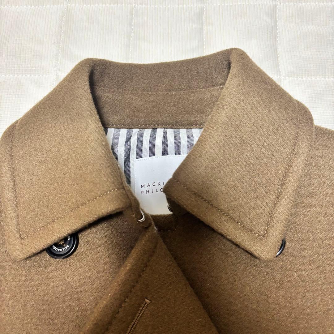 美品　マッキントッシュフィロソフィ Pコート ウールカシミヤ茶 M