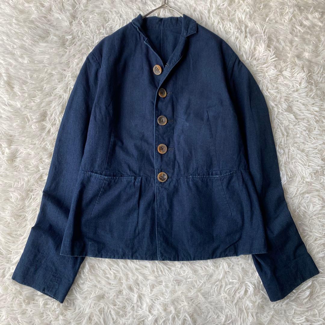 45R インディゴ染め ジャケット ネイビー 刺繍ロゴ サイズ3