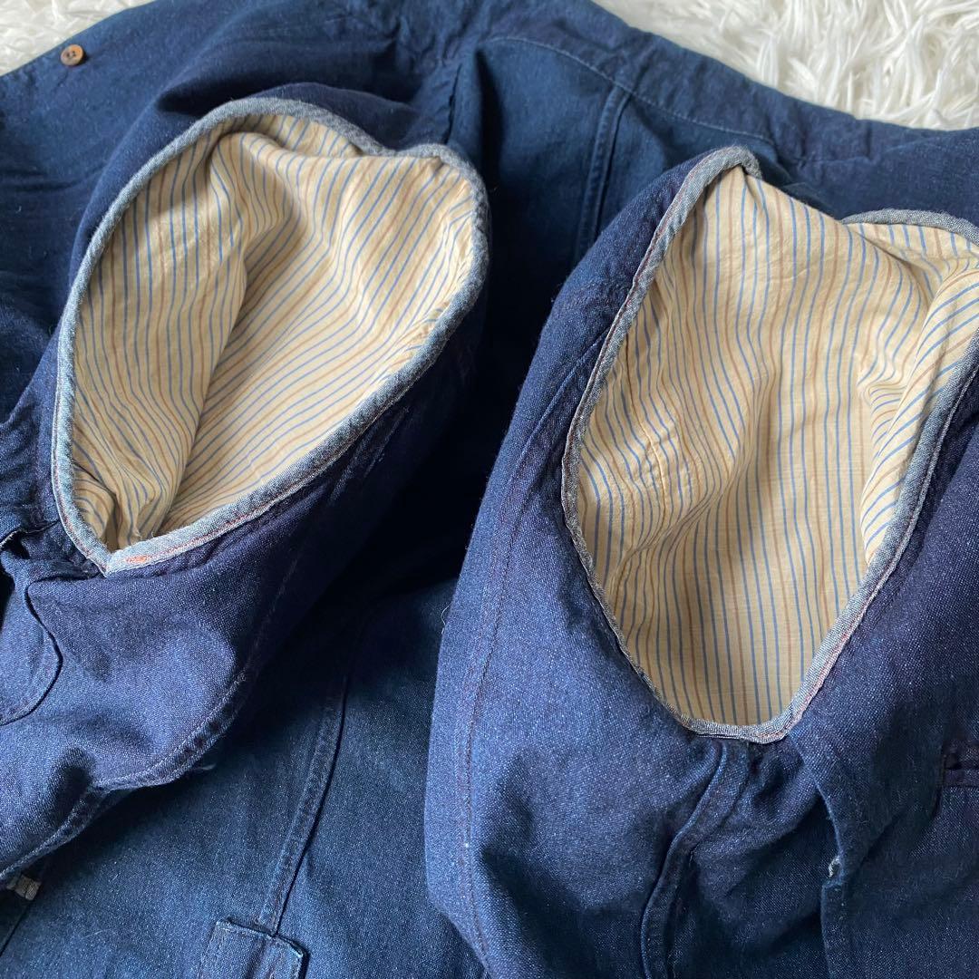 45R インディゴ染め ジャケット ネイビー 刺繍ロゴ サイズ3
