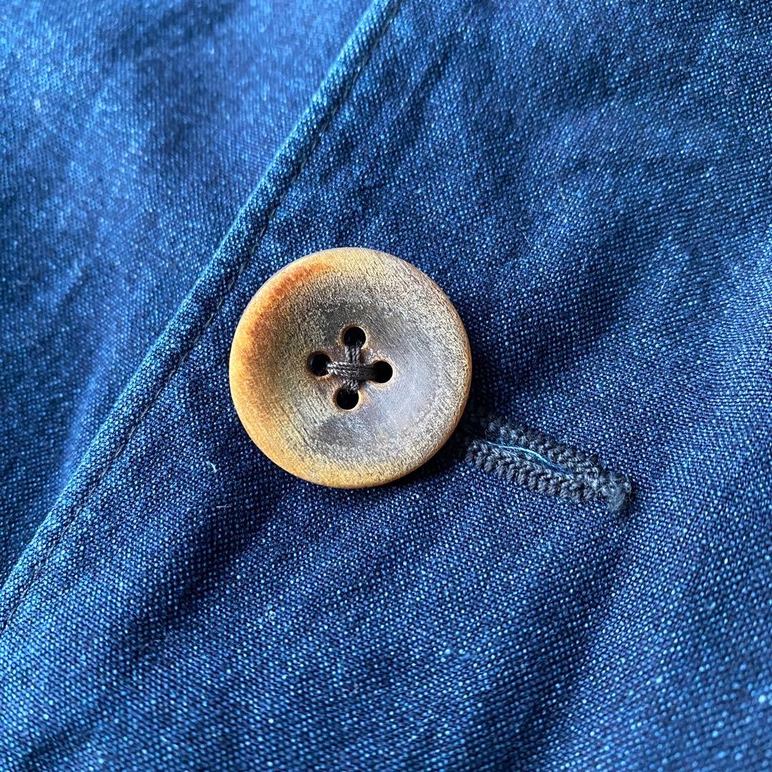 45R インディゴ染め ジャケット ネイビー 刺繍ロゴ サイズ3