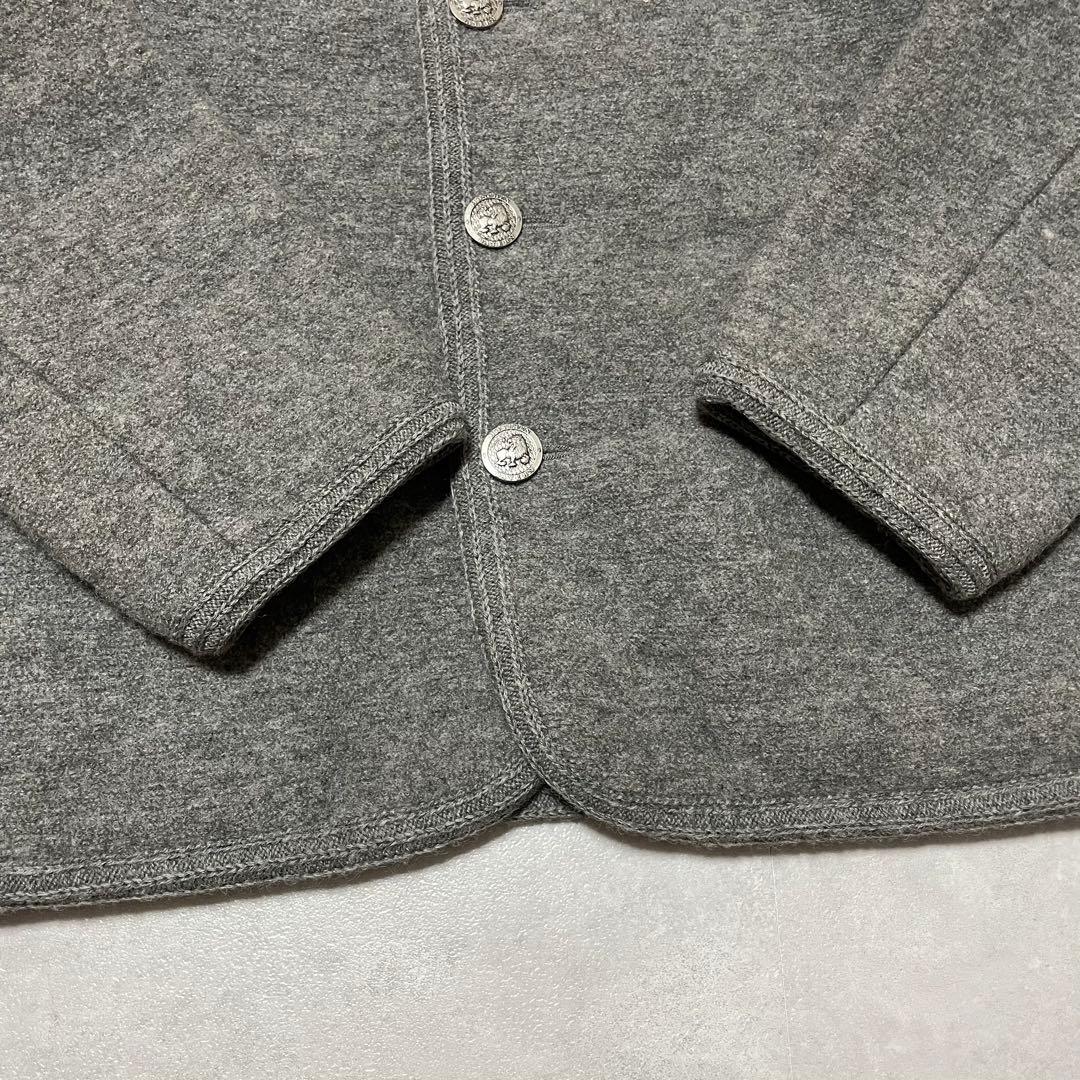 チロリアンジャケット ウールジャケット ユーロ古着 グレー ニットジャケット