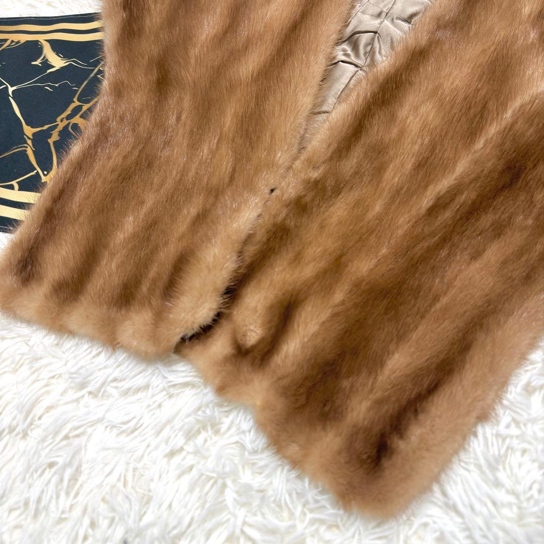 デミバフミンク リアルファー ショール ストール マフラー ブラウン