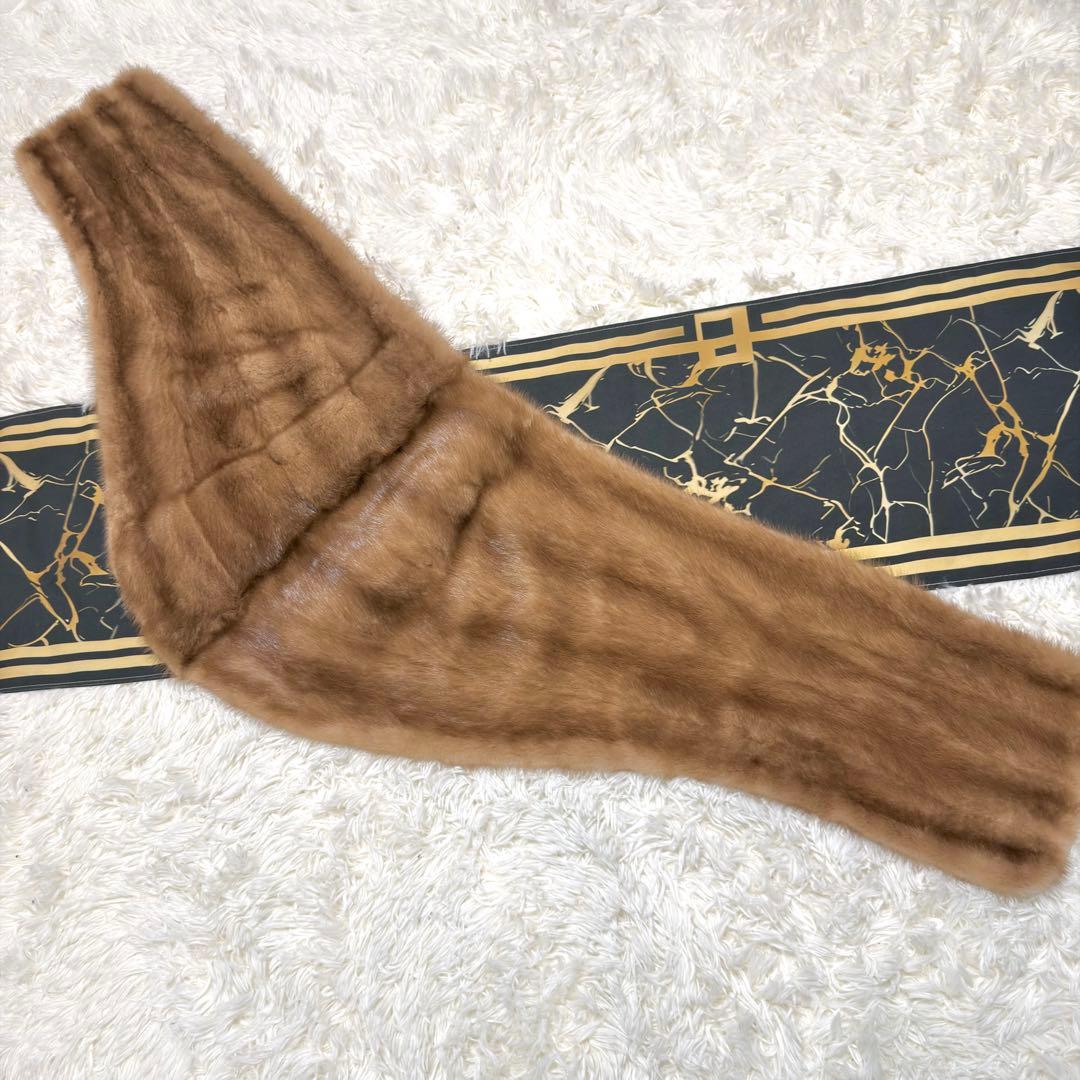 デミバフミンク リアルファー ショール ストール マフラー ブラウン