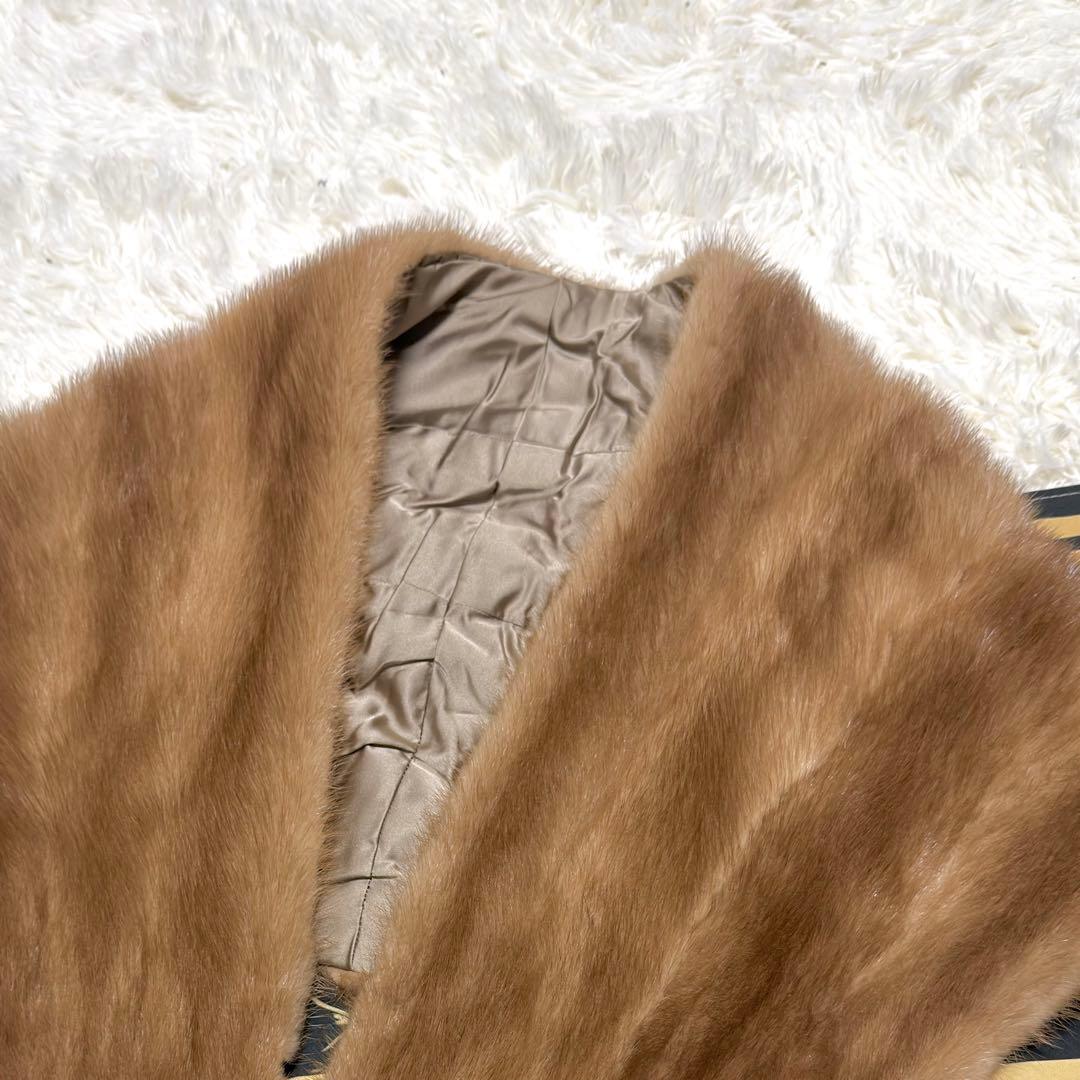 デミバフミンク リアルファー ショール ストール マフラー ブラウン