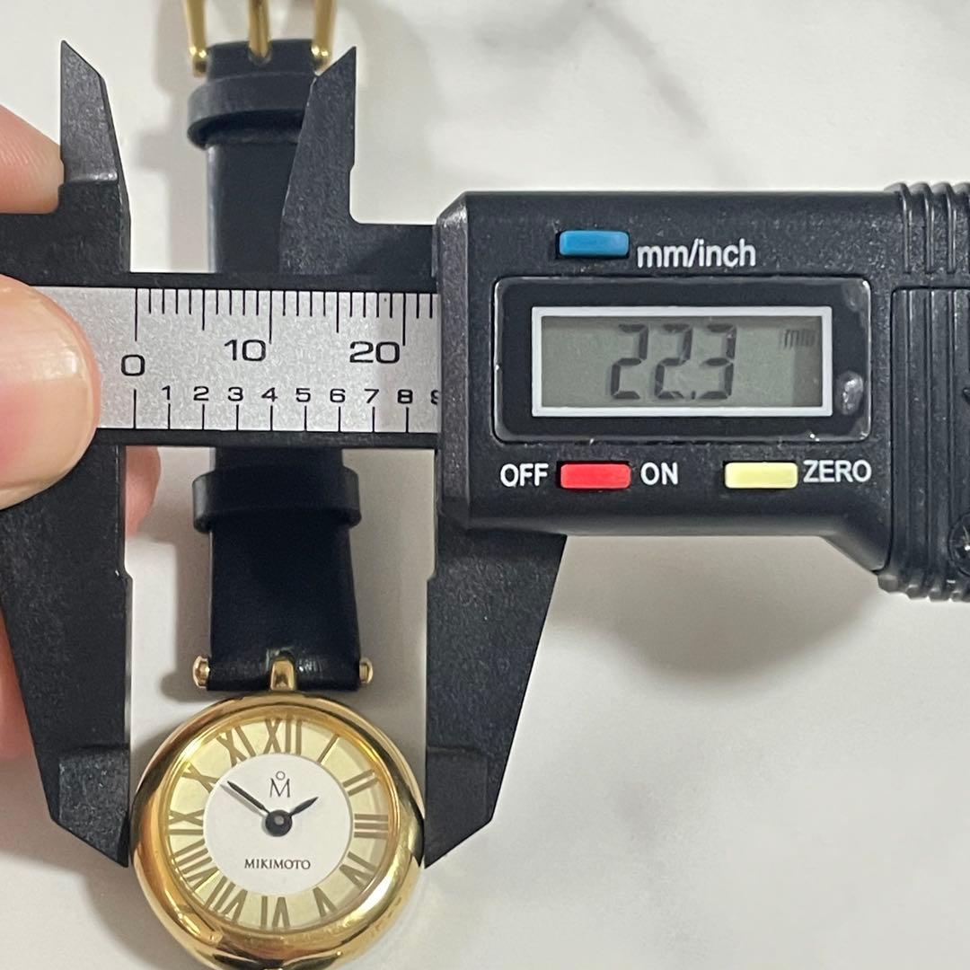 稼動品　美品　MIKIMOTO ミキモト　ゴールド　ローマン　ラウンド　腕時計