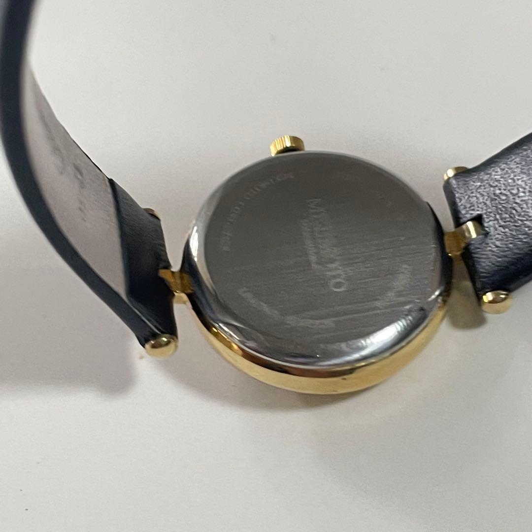 稼動品　美品　MIKIMOTO ミキモト　ゴールド　ローマン　ラウンド　腕時計