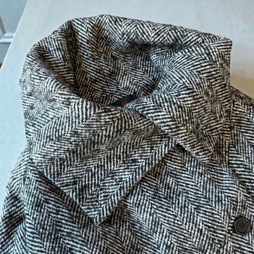 美品✨萌　モユル　MOYURU ウールコート ヘリンボーン アシンメトリー