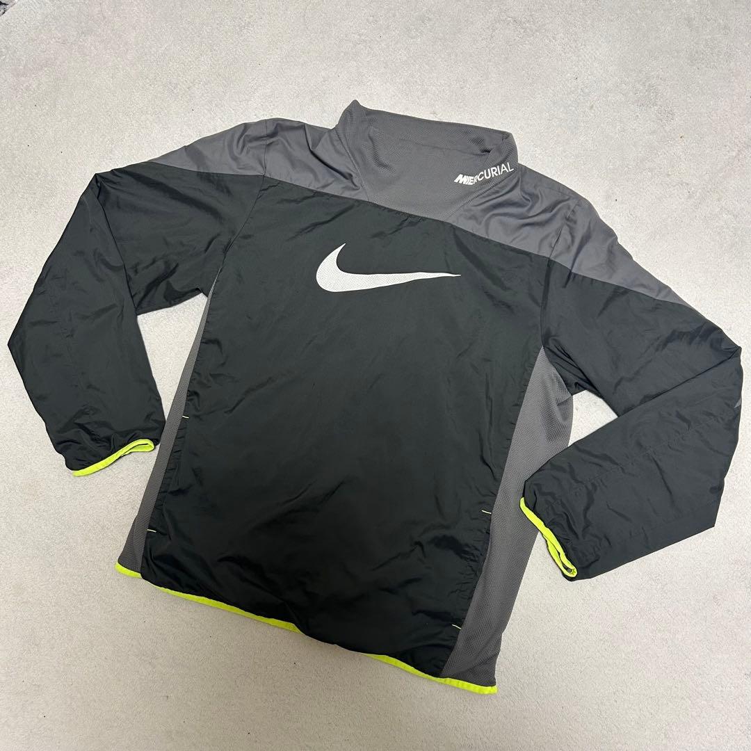 ナイキ スウッシュ ピステ 上下セット ナイロン 黒 グレー 蛍光イエロー XL