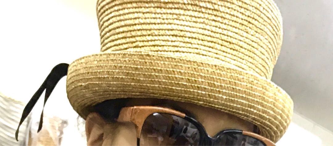 未使用KAWIJAMELEカウイジャミールパナマ帽カンカン帽麦わらストロー深め