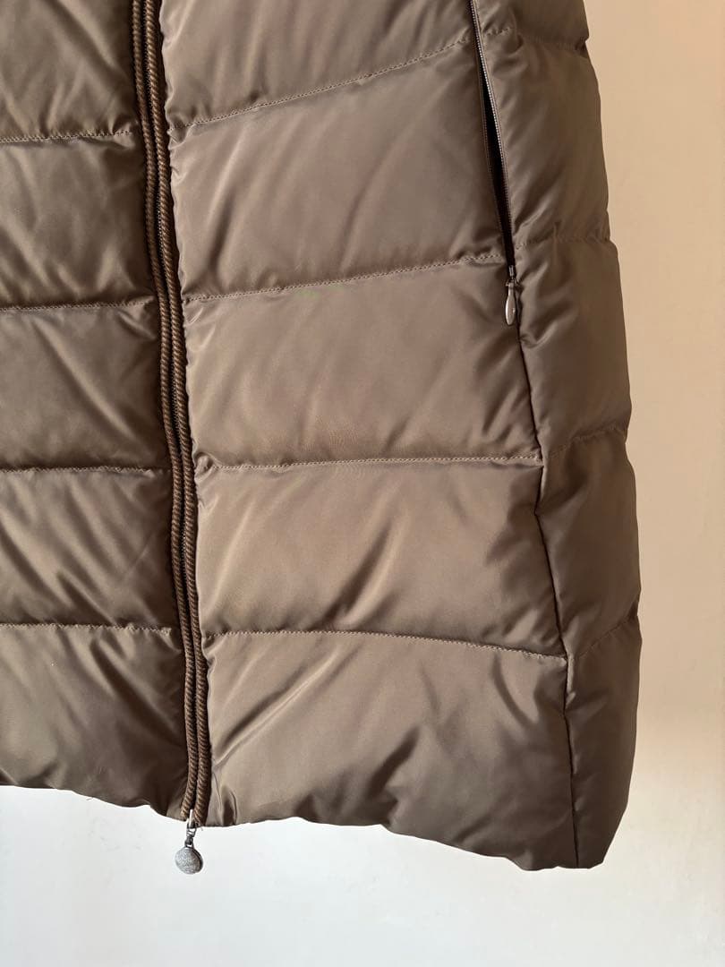 MARLENE DAM マーレンダム ブラウン ダウンベスト フード付き