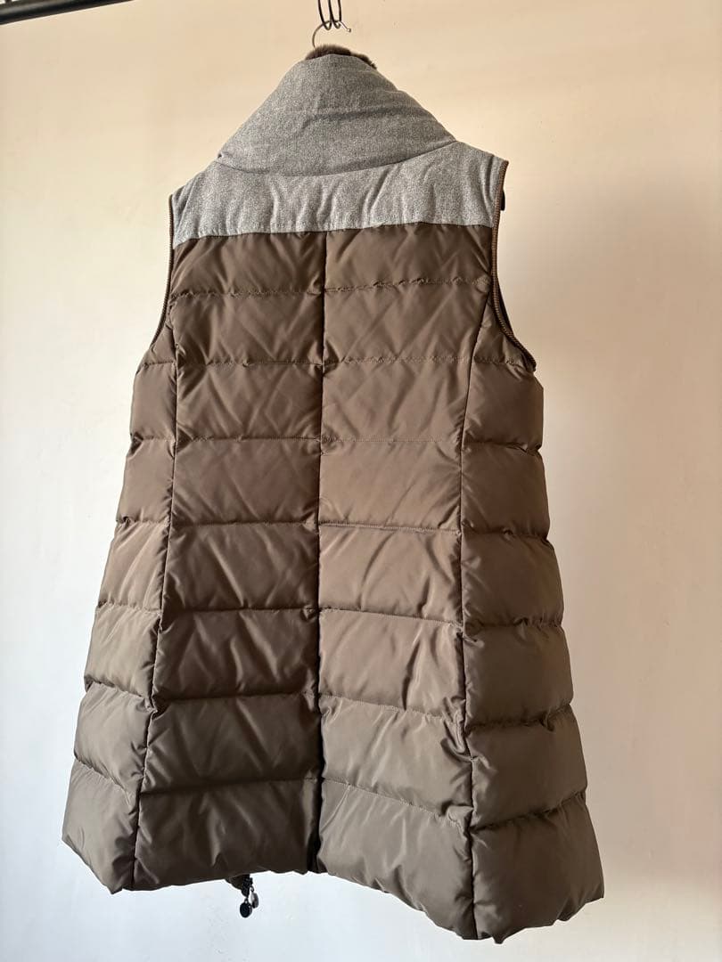 MARLENE DAM マーレンダム ブラウン ダウンベスト フード付き