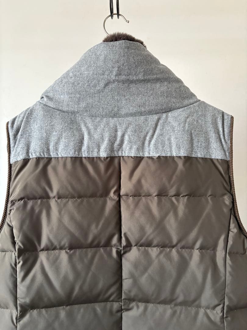 MARLENE DAM マーレンダム ブラウン ダウンベスト フード付き