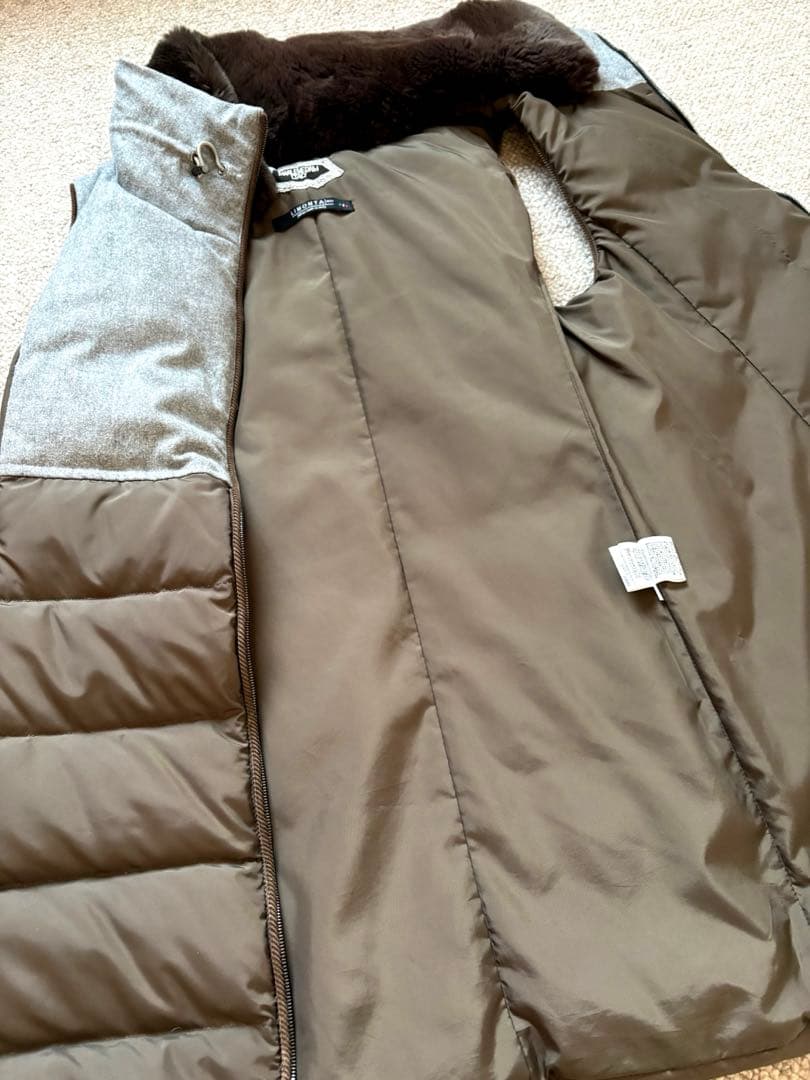 MARLENE DAM マーレンダム ブラウン ダウンベスト フード付き