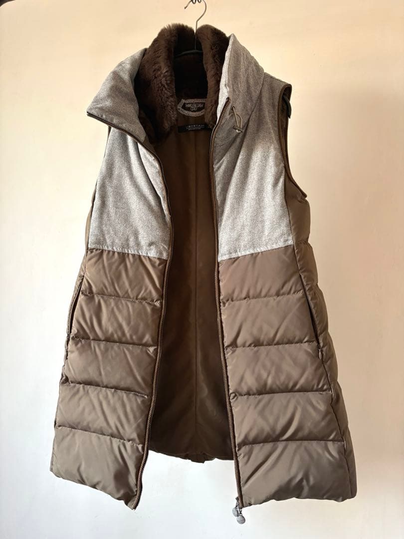 MARLENE DAM マーレンダム ブラウン ダウンベスト フード付き