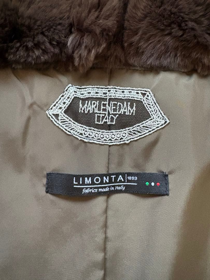 MARLENE DAM マーレンダム ブラウン ダウンベスト フード付き