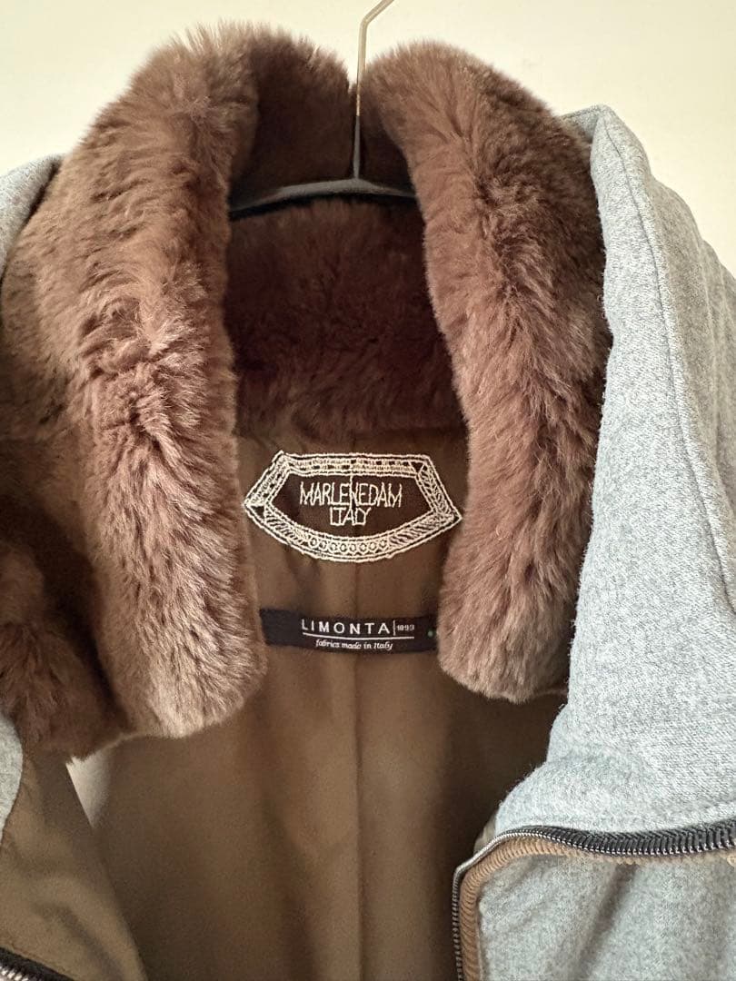 MARLENE DAM マーレンダム ブラウン ダウンベスト フード付き