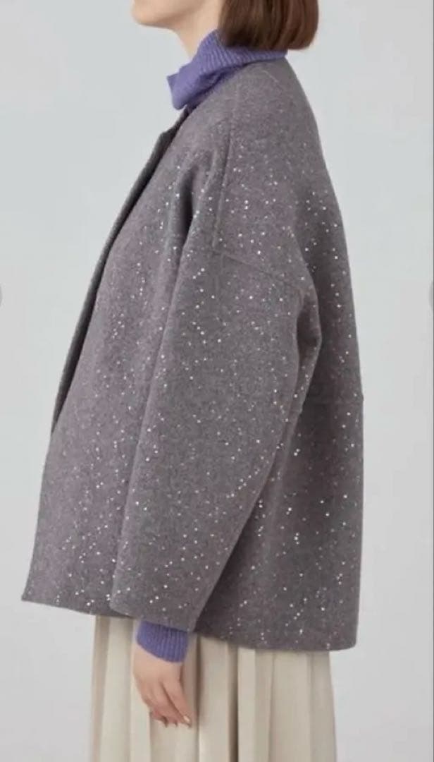 新品トゥモローランド　BALLSEY スパンコールリバー ショートコクーンコート