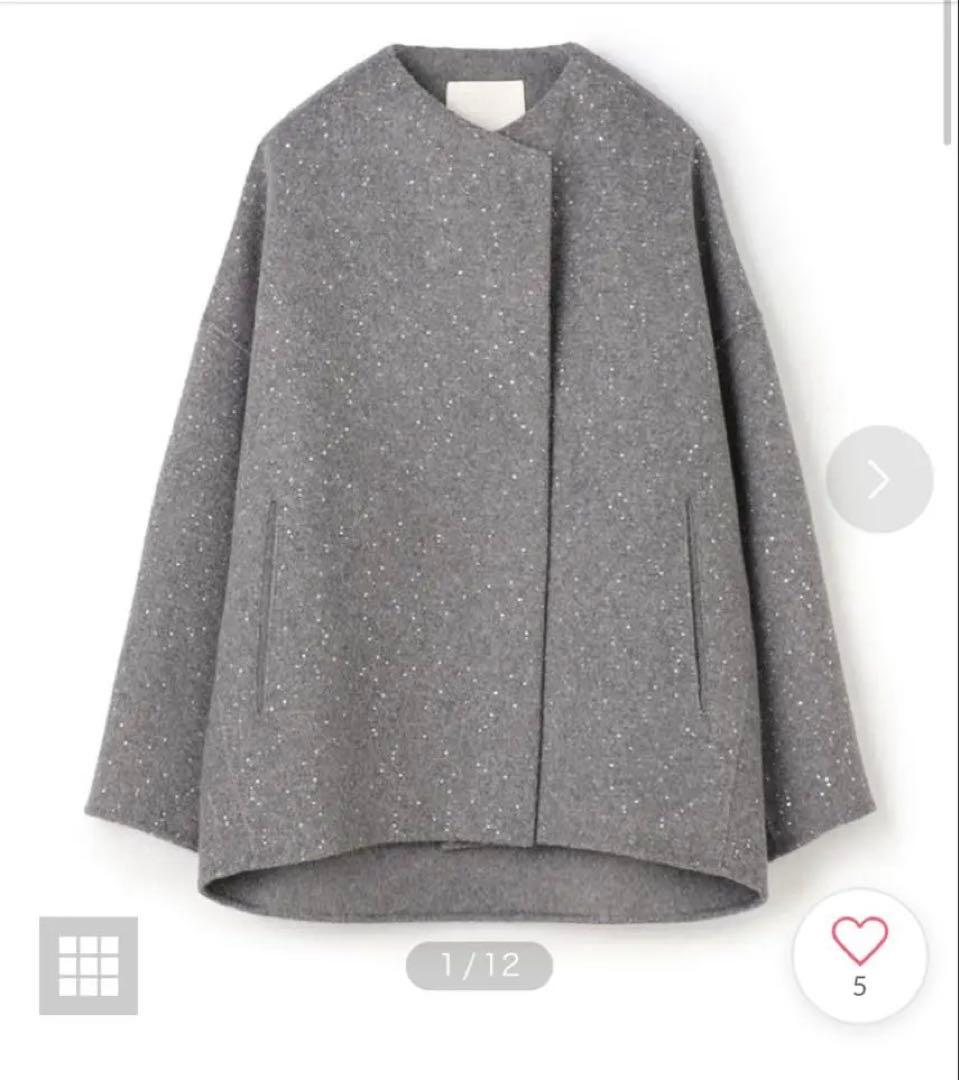 新品トゥモローランド　BALLSEY スパンコールリバー ショートコクーンコート