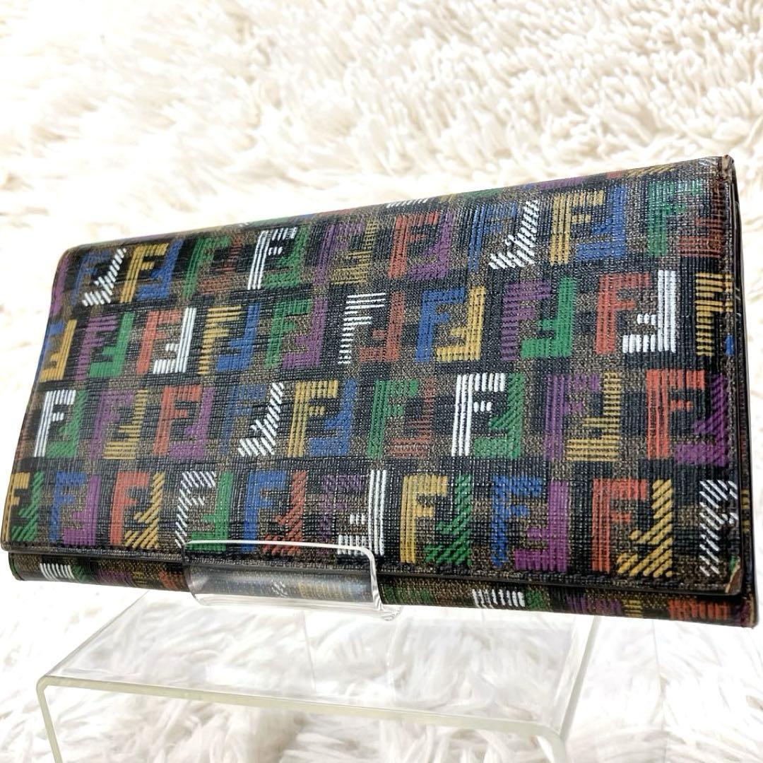 ✨フェンディ 長財布 ズッカ マルチカラー FF メンズ レディース 本物 正規