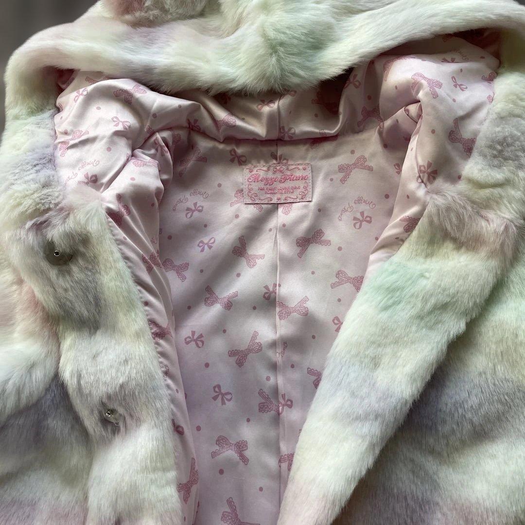 メゾピアノ　mezzo piano クマ耳付フェイクファーブルゾン　サイズ140