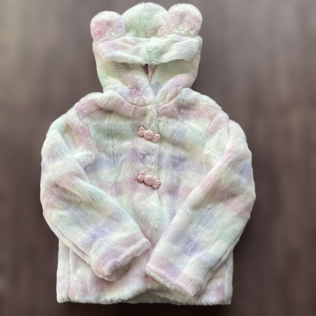 メゾピアノ　mezzo piano クマ耳付フェイクファーブルゾン　サイズ140