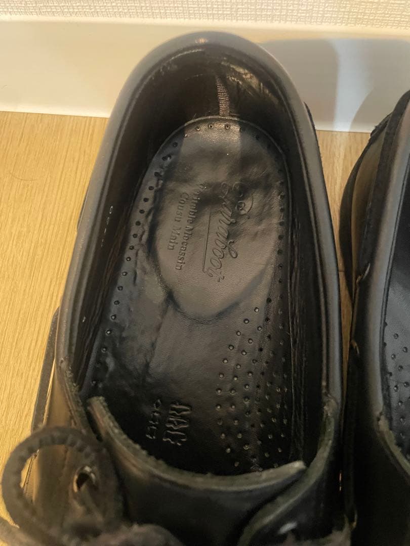 パラブーツ デッキシューズ マロ レザー モカシン 0320 ブラック