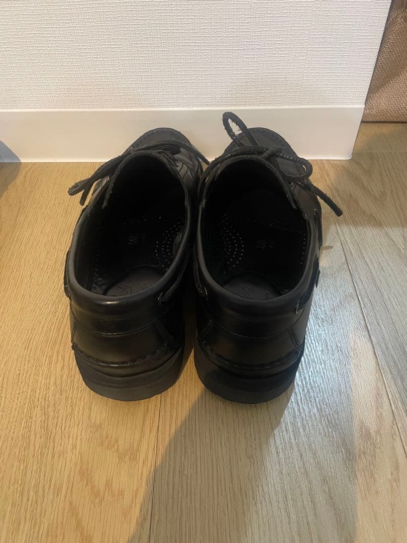 パラブーツ デッキシューズ マロ レザー モカシン 0320 ブラック