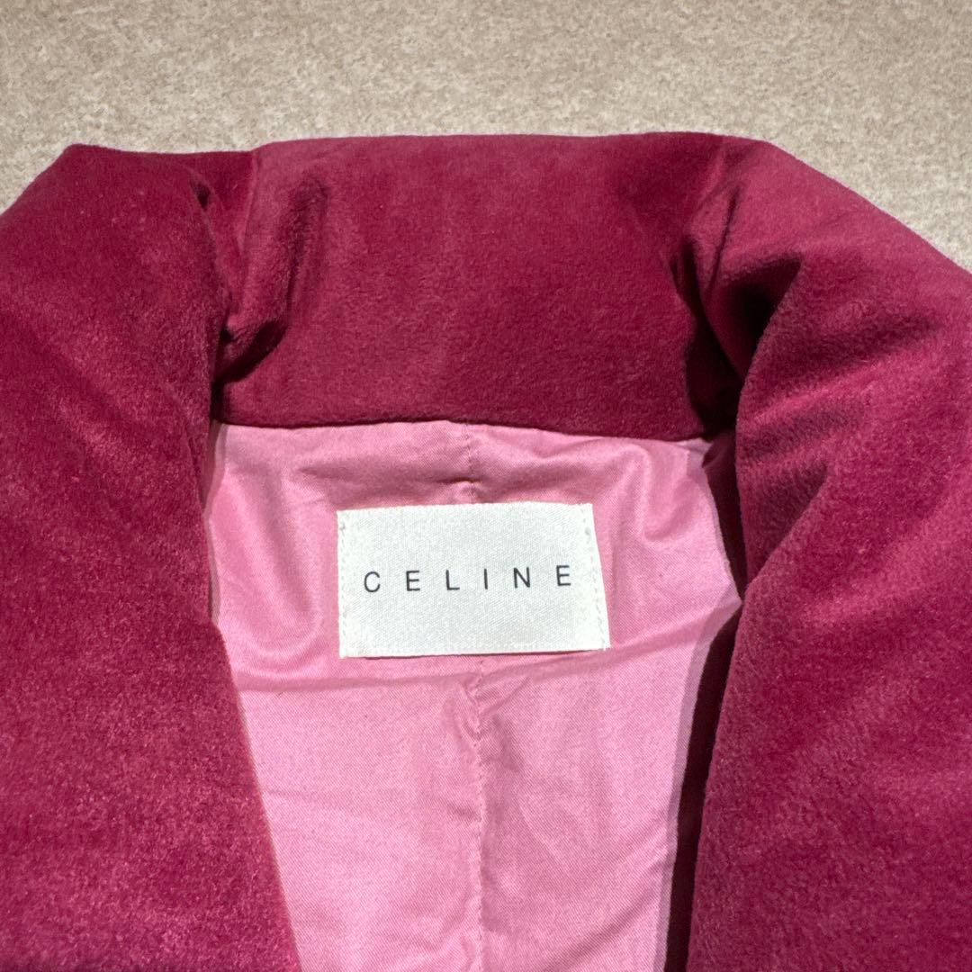 Celine セリーヌ　ダウンベスト　ピンク　マカダム柄
