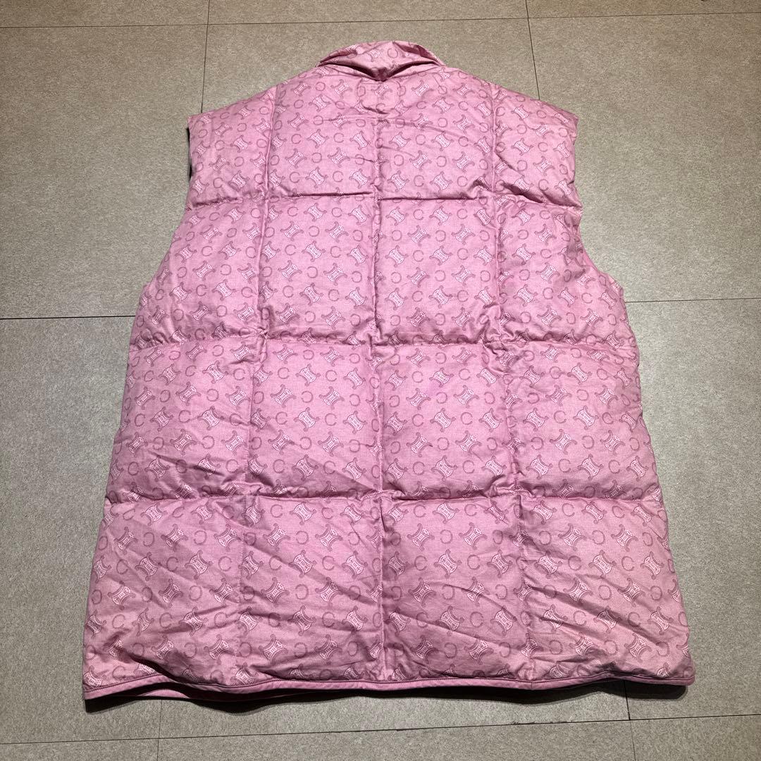 Celine セリーヌ　ダウンベスト　ピンク　マカダム柄
