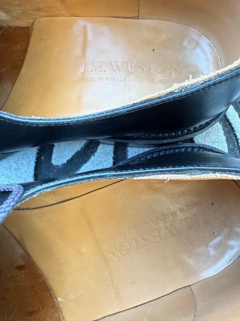 J.M. WESTON 外羽根 Uチップ 7D ブラック　フランス製