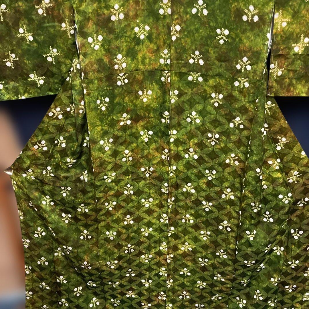 d*7様 no2417 絞り小紋しつけ糸付き