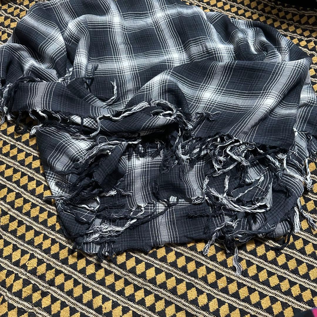 グランジ　腰巻　大判ストール　フリンジ　00s 平成 archive