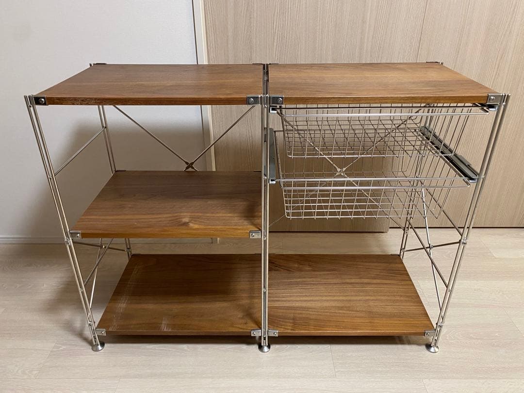 無印良品 ステンレスユニットシェルフ ウォールナット材