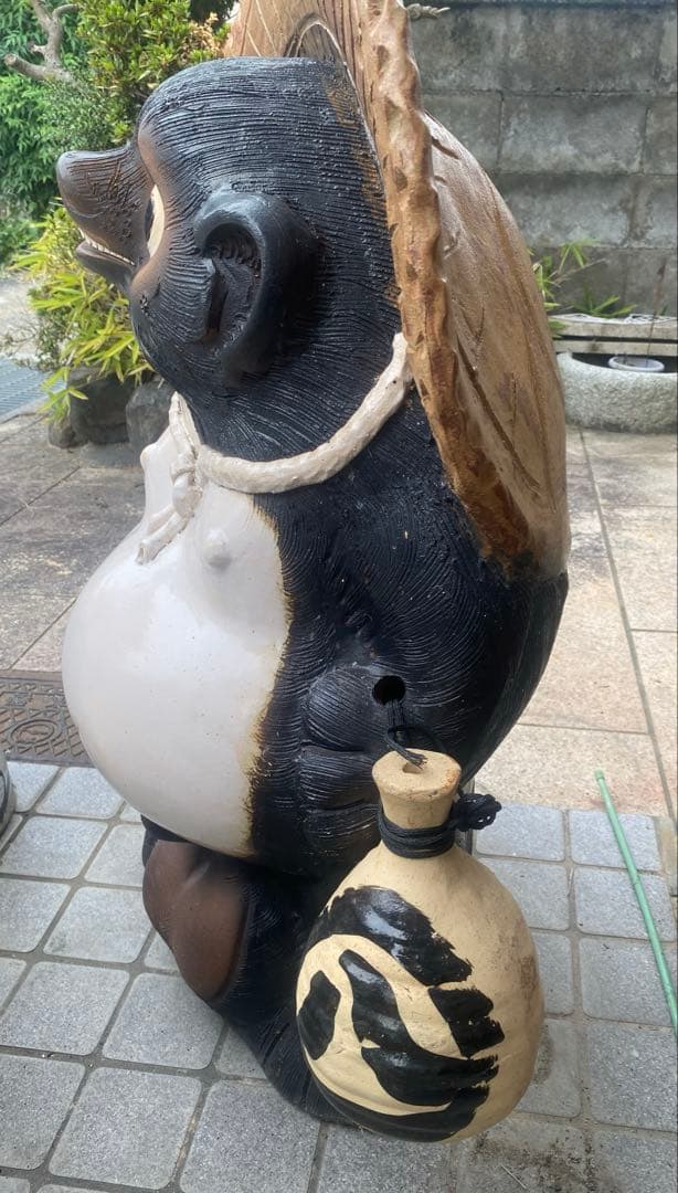 大型たぬき置物（高さ85cm）信楽焼　工芸品　縁起物　骨董品　直接引取何