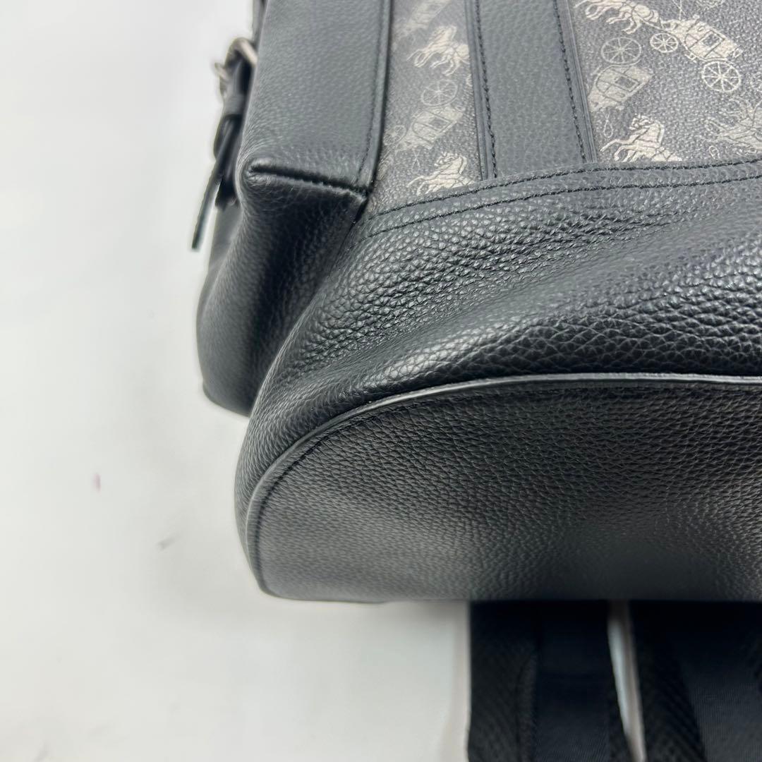 【美品】コーチ　リュック　バックパック　総柄　レザー　PVC 馬車　89897