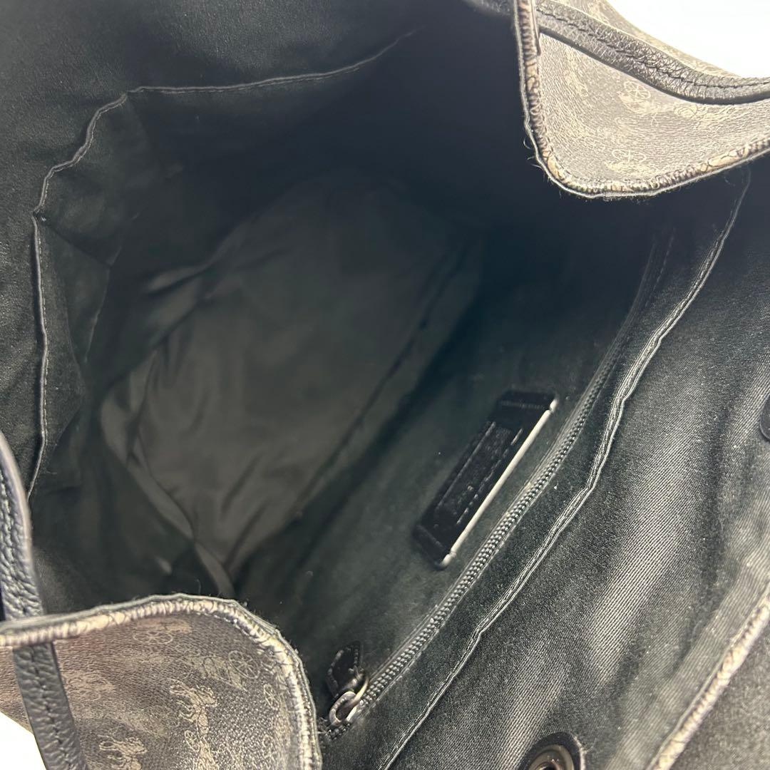 【美品】コーチ　リュック　バックパック　総柄　レザー　PVC 馬車　89897