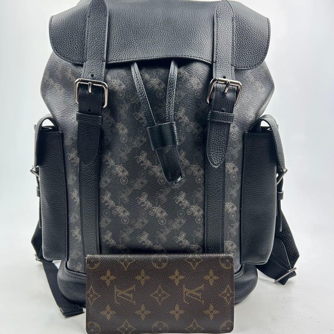 【美品】コーチ　リュック　バックパック　総柄　レザー　PVC 馬車　89897