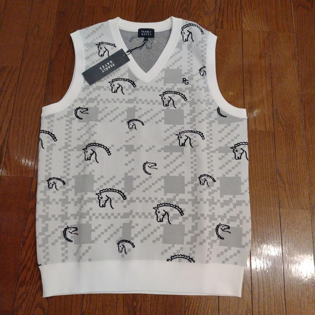 PEARLYGATES パーリーゲイツ ゴルフVネック ベスト馬模様