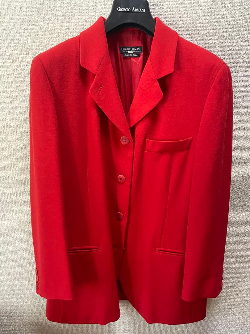 ジョルジオアルマーニ　テーラードジャケット 赤 40サイズ