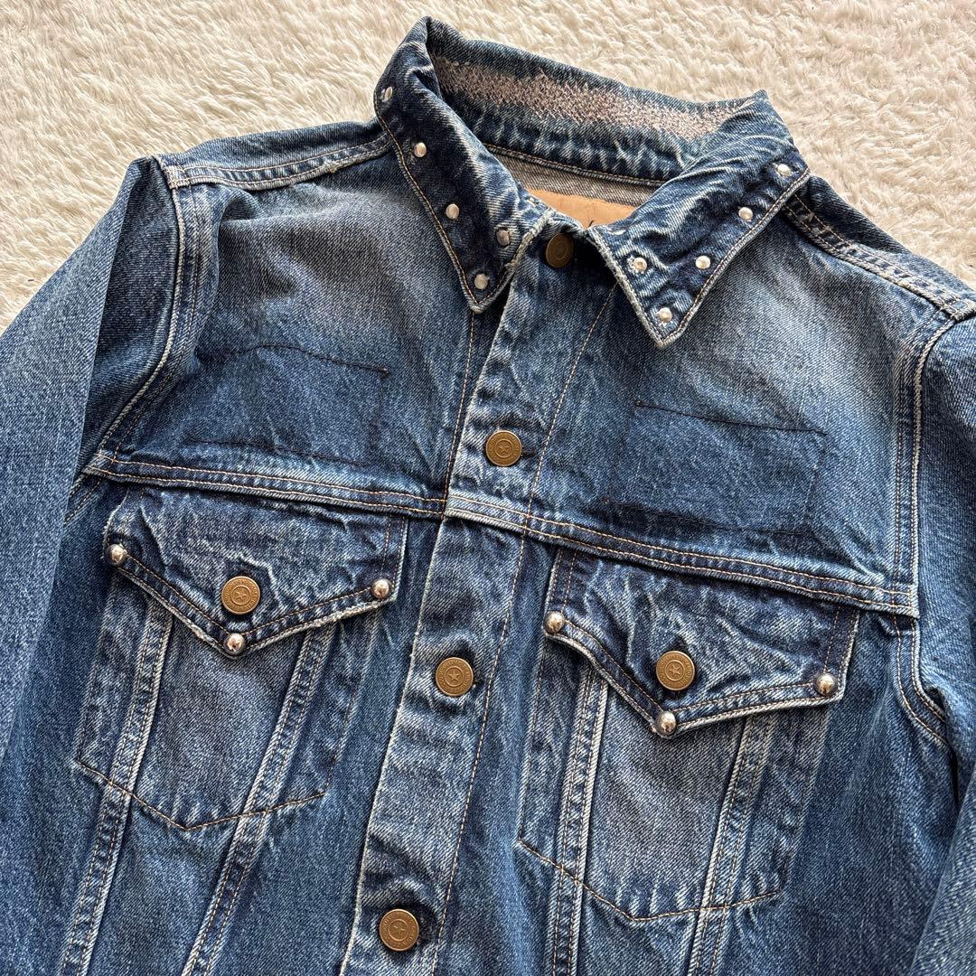 ゴールデングース　デニムジャケット　スタッズ　ステッチ加工　インディゴ