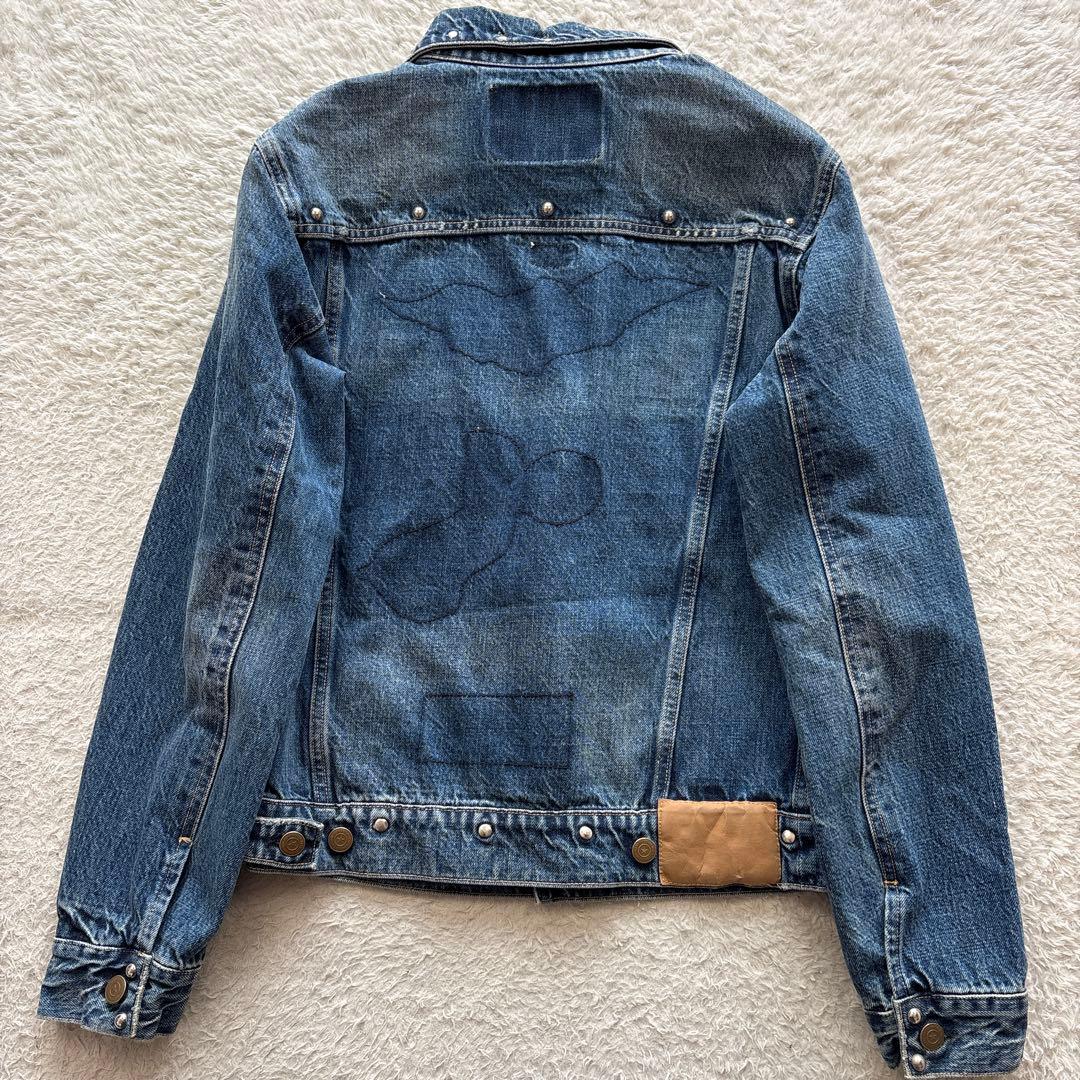 ゴールデングース　デニムジャケット　スタッズ　ステッチ加工　インディゴ