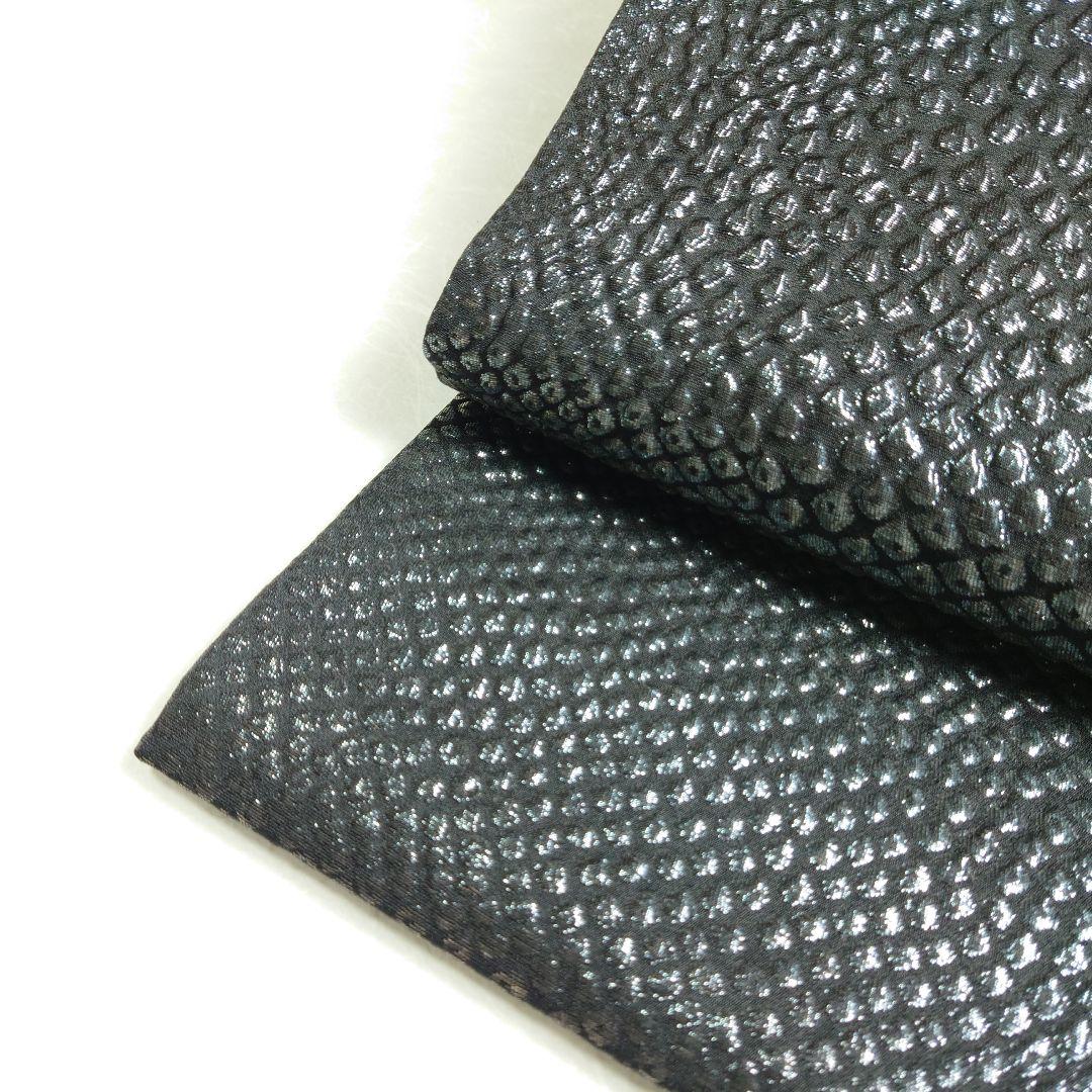 正絹 袋帯 六通柄 岡文織物謹製 鹿子柄 ギラギラ モード 洒落 逸品 未使用品