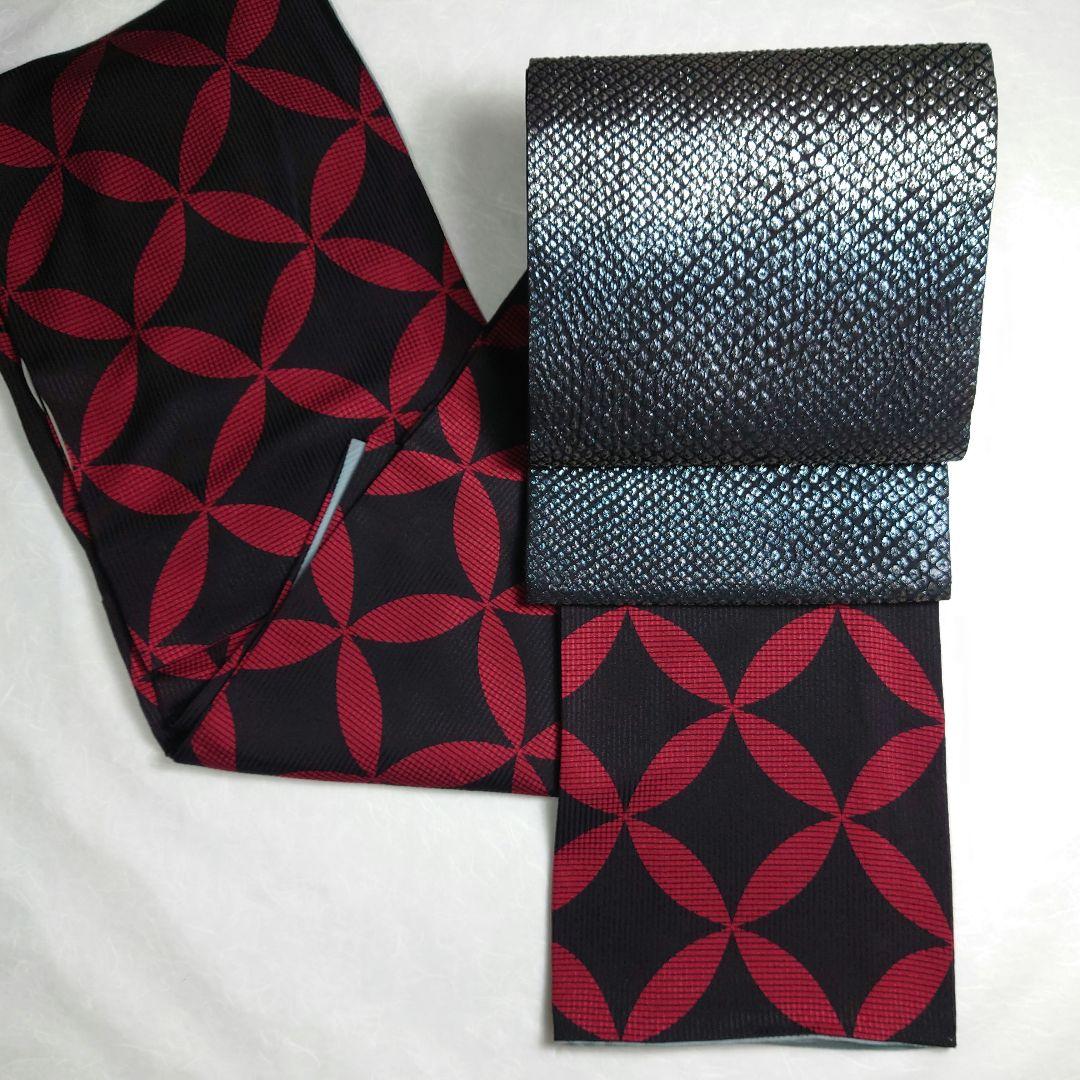 正絹 袋帯 六通柄 岡文織物謹製 鹿子柄 ギラギラ モード 洒落 逸品 未使用品